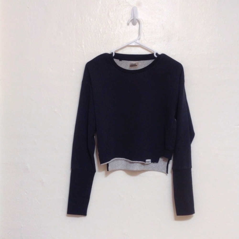 GYMSHARK Black Long Sleeve Crop Top
